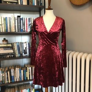 Crushed Red Velvet Dress (NWT)